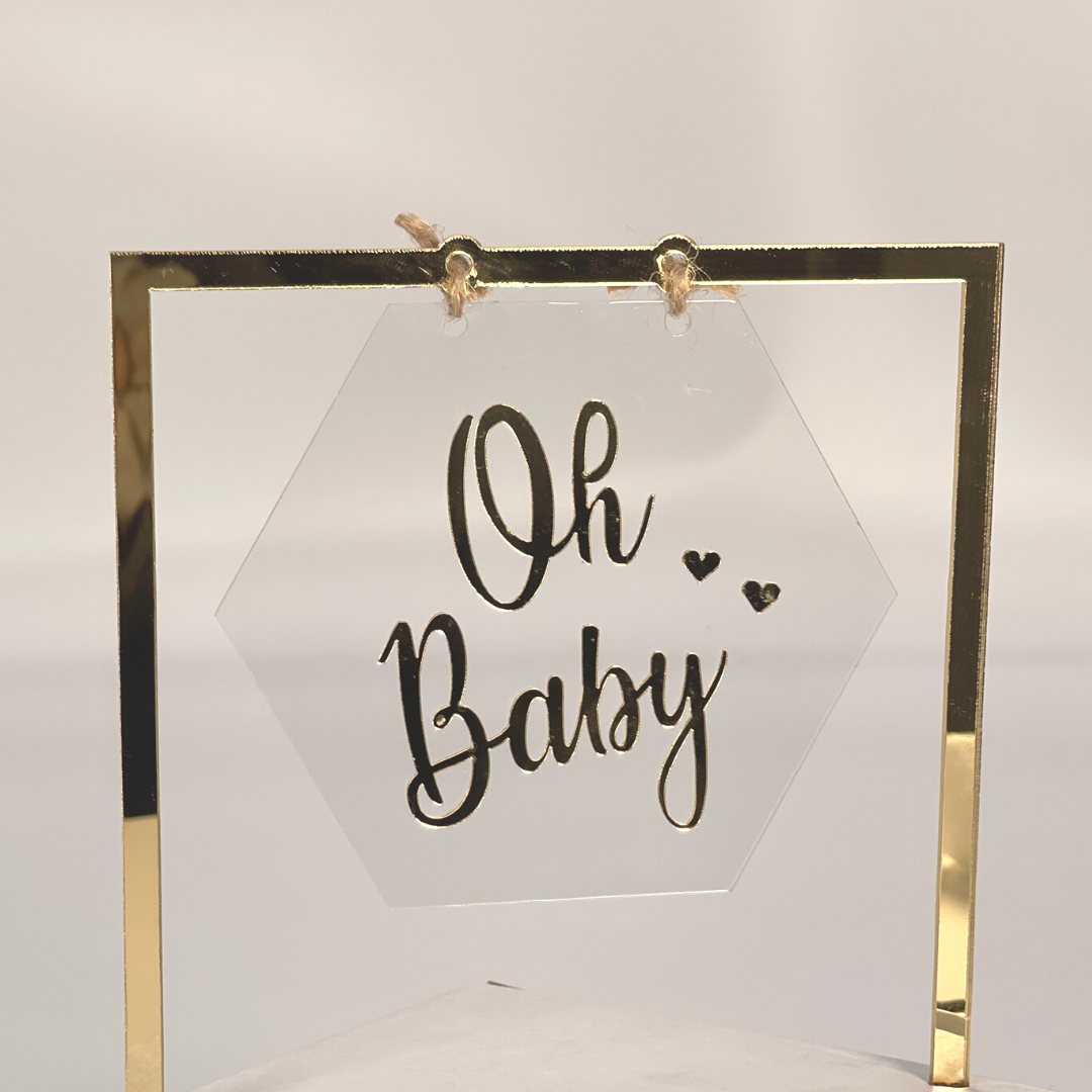 Kikis Cake Topper - Oh Baby in GOLD