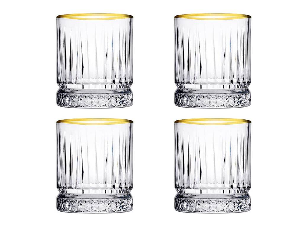 GOLDEN TOUCH - Trinkgläser Elysia Kristall-Design 4 x 355ml kurz -  von Tanay - Nur €14.90! Bestelle jetzt Kikis Kitchen